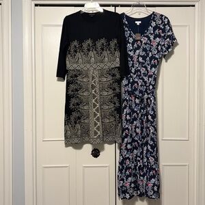 J. Jill Short n Long (black n blue) Dress Duo